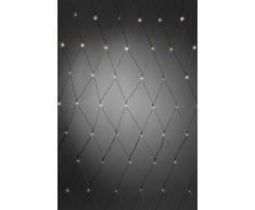Konstsmide 3727-100 LED Lichternetz / für AuÃen (IP44) / Batteriebetrieben: 2xD 1.5V (exkl.) / mit Lichtsensor und 6h u. 9h Timer / 80 warm weiÃe Dioden / schwarzes Kabel