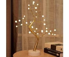 LED-Lichterzweig zum Selberbasteln mit 36 warmweißen Perlenlichtern A