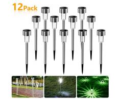 Nasharia Solarleuchten Garten, 12 Stück Solar Gartenleuchte IP65 wasserdichte, Solarlampen für Garten Solarleuchte Dekoration Licht für Außen Fahrstraßen Sicherheits Lichter Garten Patio Rasen