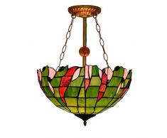 HDCW 16 In Tiffany-Stil Kronleuchter, Retro Pastoral Grün Kreativität Glaswasc Pendelleuchten für Schlafzimmer Office Restaurant Cafe Hängeleuchte