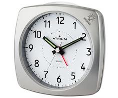 ATRIUM Wecker analog silber ohne Ticken, mit Licht und Snooze A251-19