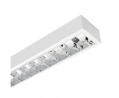 LED Rasterleuchte , Rasteranbauleuchte 1,20m mit Doppelparabolraster (BAP), vorverdrahtet für LED Röhren (nicht im Preis enthalten)