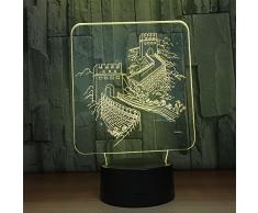 XXQ 3D LED Nachtlicht Lampe, Bunte Touch-Leuchten, Acryl kreative Geschenk Lichter, USB-betriebene Lichter