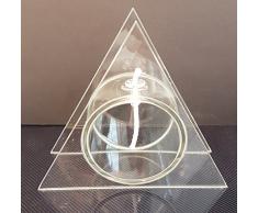 Öllampe Dreieck Glasölampe aus klarem Glas zum hinstellen Tischlampe mundgeblasenes Kristallglas Breite ca. 13 cm Höhe ca 11 cm Oberstdorfer Glashütte