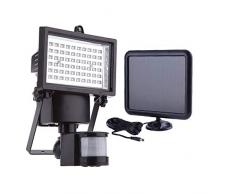 60 LEDs Solar Strahler Solarlampen mit Bewegungsmelder - Außen Solarpanel Strahler Solarleuchte - für Garten, Gartenhaus