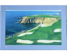 3D LEUCHTBILD LANDSCHAFT NATUR MEER KÜSTE MEERESBLICK BILD mit SPIEGELRAHMEN 65x45 cm