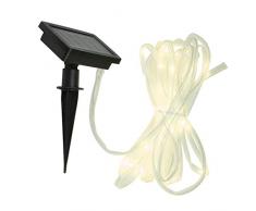 LED Solar Lichtschlauch 9m - 75 Lichter warmweiß - Lichterkette Lichterschlauch Außen