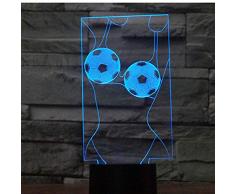 3D-Led-Fußballleuchte Mit 7 Lichtfarben Für Eine Erstaunliche Inneneinrichtung. Optische Täuschungsanzeige@Only Touch Switch