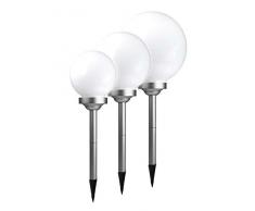 50 cm Ø XXL Solar Kugel Kugelleuchte / 4 LED Erdspieß Akku 114cm Lichtsensor
