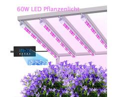 MIXC pflanzenlampe 60W LED Pflanzenleuchte, Pflanzenlicht Wachsen licht Vollspektrumverbesserte Grow Lampe 24 Stunden Radfahren 5 dimmbare rot/gelb für Pflanze Sukkulenten Sämling [4-Pack]
