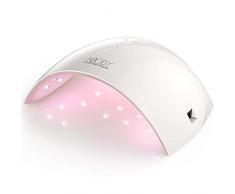 Abody 24W Nageltrockner, Tragbare LED/UV Lampe für Nägel Nagellampe mit Infrarot Sensor und 30s 60s Timer Einstellung, Geeignet für alle Gel, Mädchen Geschenk (Rosa) (Weiß)