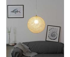 Pendelleuchte Tiefe 1,1m max Kunstvoll Modern Klar Gold Geflecht Kugelform Schirmleuchte Innenleuchte Esszimmerlampe Ball-Leuchte Hängeleuchte Hängelampe Pendellampe