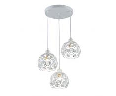 Wandstahler Lounge Restaurant-white Kreative Messinglüster Metall-Finish Gewerbeflächen Lieblings Spaces Verstellbare Cord Crystaland Metall Wandbeleuchtung (Color : White, Size : 3 light)