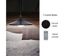 Lixada 3W Solar Hängende Lampe/Solarleuchten mit Fernsteuerungs, Schuppen Licht Hängende Lampe 4 LEDs 250LM（HF-Fernbedienung & Pull-Cord-Schalter）