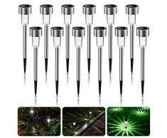 Molbory 12 Stück Solarleuchten Garten, Wasserdichte Solarlampe, Solarleuchte Dekoration Licht für außen, Terrasse, Rasen, Garten, Hinterhöfe und Wege