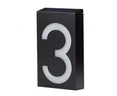 Solar Hausnummer, ZONCENG1 Hausnummer Beleuchtet Solar 6 LED Freie Kombination Digitales Solarbetriebene Hausnummer beleuchtung Tür Plate Lampe Ziffern Lichter Wasserdicht ( 3 )