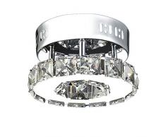 Goeco Kristall Deckenleuchte Moderner LED Leuchter 20 cm Crystal Licht für Schlafzimmer Esszimmer Flur