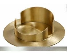 Wiedemann 2X Messingleuchter rund mit Schaft vernickelt matt gebürstet 35/110mm (Silber)