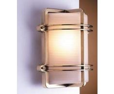 Außenwandleuchte Glas echtes Messing IP54 Maritim eckig TOMASO Lampe Antik Jugendstil Haus Haustür