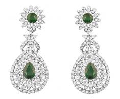 Touchstone Indian Bollywood Rhines Brautschmuck Kronleuchter Ohrringe für Damen Grün