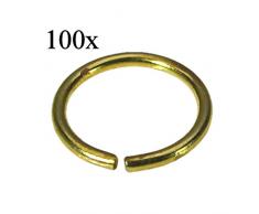 100x Kristall Verbinder Biege Ring 9mm Messing ~ Kronleuchter Lüster