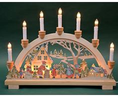 Schwibbogen Lichterbogen Bescherung 10flammig innenbeleuchtet farbig Weihnachten Advent Geschenk Dekoration (10792)