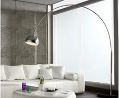 Stehleuchte Big Deal-Deluxe Silberfarben 190x220 dimmbar Bogenleuchte