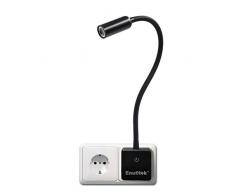 Dimmbar LED Strahler Steckerlampe Spot Leseleuchte Steckdose mit Stecker und Schalter Touch 3W 280Lm Natürliche Weiß Beleuchtung 5000K Nicht Ferngesteuerte Version 1er Pack von Enuotek