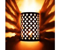 Orientalische Lampe Wandleuchte Hafssa gold 25cm E14 Lampenfassung | Marokkanische Metall Vintage Wandlampe Leuchte | Orient Lampen innen als Wanddeko im Wohnzimmer Flur aussen im Balkon oder Terrasse