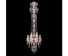 PLLP Haushalt Kronleuchter, Neuheit-Beleuchtung, Kronleuchter Europäische Treppe Wohnzimmer Große Kronleuchter Lange Kerze Kristall-Kronleuchter Villa Mitte Stock Hotel Club Lobby Technik Licht,12 Li