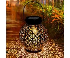 Laternen für Draußen, Tencoz Garten Solarleuchten für Dekorative Metallhängende Atmosphäre LED Garten Hängende mit Laterne Wasserdicht IP44 für Rasen/Hof/Gehweg/Weihnachten