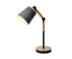 GCCLCF Nordic Tischlampe LED Holz Schmiedeeisen Macarons Studie Beleuchtung Arbeit Augenschutz Kinderlampen,Gray