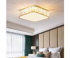 YBQ Sample Quadratische Kristalldeckenlampe Europäische Moderne Mode Esszimmer Studie Schlafzimmer Wohnzimmer LED Gold Warmes Licht 40 * 40 * 12cm Fashion
