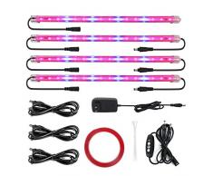 Roleadro LED Pflanzenlampe 40w Pflanzenlicht Pflanzenleuchte mit Timer 3H/6H/12H Heillgkeitsstufen 4Pcs Strip Wachsen licht Wachstumslampe IP65 Pflanzenlichter für Zimmerpflanzen Gartenarbeit