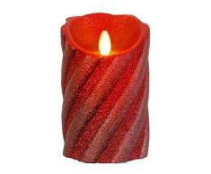 Star LED-WachskerzeTwinkle Flame gedrehte Struktur mit beweglicher Flamme, batterie betrieben Sichtkarton, 13 x 8 cm, rot 068-77