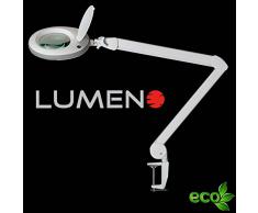 Lumeno LED Lupenleuchte Arbeitsplatzlampe Kosmetiklampe geeignet für Kosmetiksalons Praxen Bastler Lesehilfe Vergrößerungslampe Lupe in 3, 5 oder 8 Dioptrien Grau 3 Dioptrien
