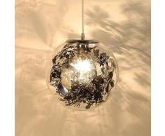 Wandleuchten Kronleuchter Glas Lampenschirm Deckenleuchte Starlight Flash-Effekt Hängeleuchte Moderne Persönlichkeit Höhenverstellbar Schlafzimmer Wohnzimmer [Eingang] - Schwarz 25 * 24 cm Wandleuchte
