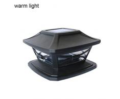 learnarmy Solarleuchten für den Außenbereich, quadratische LED-Zaunlichter, Pfosten-Lichter, dekoratives Licht für den Außenbereich, gut abgestimmt Warm Yellow Light