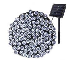 Qedertek Solar Lichterketten Weihnachtsbeleuchtung außen, 20M 200 LED Solarlichterkette Wasserdichte, 8 Modi Solar Weihnachtsbaum Lichterkette Deko für Garten, Terrasse, Party, Hochzeit (Weiß)