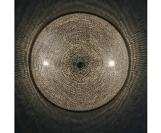 Orientalische Wandlampe Wandleuchte Sadi D35 cm Silber in marokkanische Design | Echt versilberte Messing-Lampe | Prachtvolle Flurlampe für tolle Lichteffekte wie aus 1001 Nacht