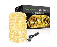 Ustellar 20m LED Lichterschlauch 200 LED USB Lichtschlauch, IP65 Wasserdicht Warmweiß Dekolicht, für Außen Innen Weihnachten DIY Deko Hochzeit