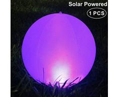 Solar kugelleuchten außen, 14 LED Solar Garten Kugel,LED Solarleuchten Gartenleuchten Poolbeleuchten Wasserdichte IP68 Farben Verändern Lichter für Schwimmbad,Garten,Hochzeit,Strand,Hof,Rasen(1PACK)