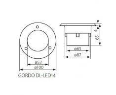 GORDO DL-LED14 Bodeneinbaustrahler 220V IP67 Für Aussen und Ihnen incl.Einbautopf