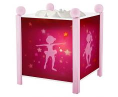 Trousselier - Ballerina - Nachtlicht - Magische Laterne - Ideales Geburtsgeschenk - Farbe Holz rosa - animierte Bilder - beruhigendes Licht - 12V 10W Glühbirne inklusive - EU Stecker