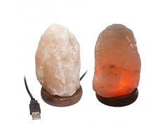 Cosmocolor Salzkristalllampe mit USB-Stecker, ca. 500 Gramm, ca. 12 x 7 cm