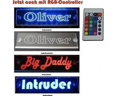 Schmalz Werbeservice Trucker LKW Namensschild Größe 30x10 cm mit RGB Controller 22 Funktionen - LED Acryl Leuchtschild 12V oder 24V - 5V USB-Anschluss