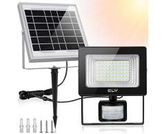 Solar Strahler Solarlampe für Außen CLY 60 LED Solar Strahler Bewegungsmelder Solarlampe mit Bewegungsmelder Solarleuchten Garten IP66 Wasserdicht SuperHell 400LM für Garten Garage Patio 100% Getestet