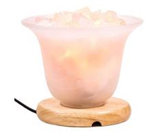 Rosenquarz Salzkristall Lampe