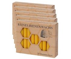 100% Bienenwachs BAUMKERZEN (100 Stk.) Christbaumkerzen 5 Packungen á 20 Stk. Christbaum Kerzen Tannenbaum