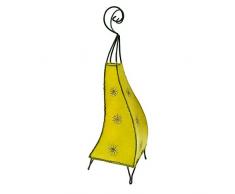 Orientalische Lampe Stehlampe marokkanische Hennalampe Lederlampe Tischleuchte Stehleuchte Orient Marrakesch Sonne 60 cm Color Gelb